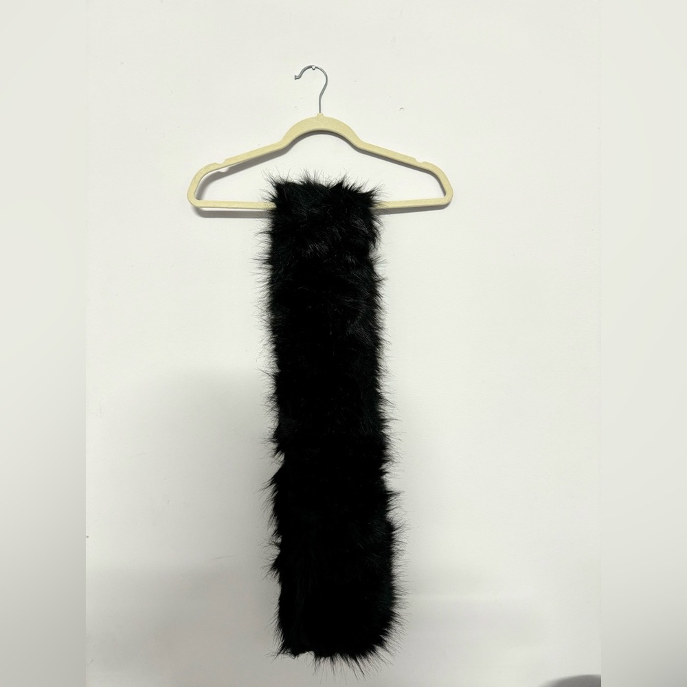 Black Furry Long Shawl